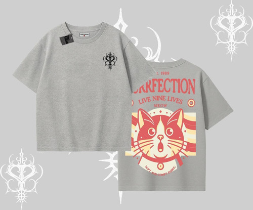 Live Nine Lives Kedi Tasarımlı Oversize Tshirt