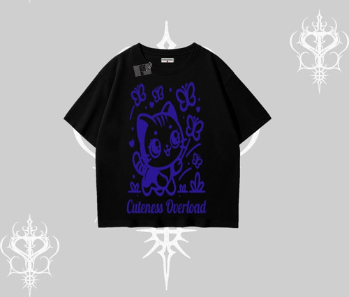 Cuteness Overload Kedi Baskılı Oversize Tshirt