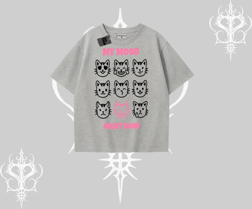 My Mood Right Now Yazılı Sevimli Kedi Oversize Tshirt