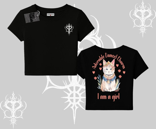 Cute Princess Kedi Tasarımlı Arka Baskılı Babby Tee Tshirt