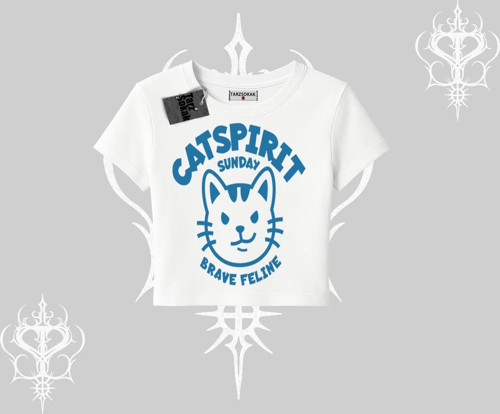 Catspirit Sunday Brave Feline Yazılı Kedi Baskılı Babby Tee Tshirt