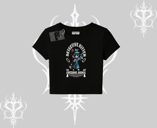 Detective Kitten Kedi Baskılı Babby Tee Tshirt