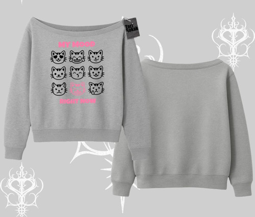 Kitti Sweet Mini Logo Baskılı Kayık Yaka Tshirt