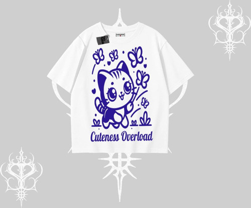 Cuteness Overload Kedi Baskılı Oversize Tshirt