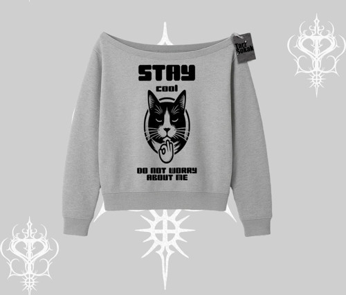 Catronaut Kedi Baskılı Oversize Tshirt