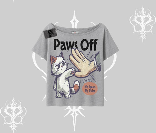 ProCATstinator Kedi Baskılı Oversize Crop Tshirt