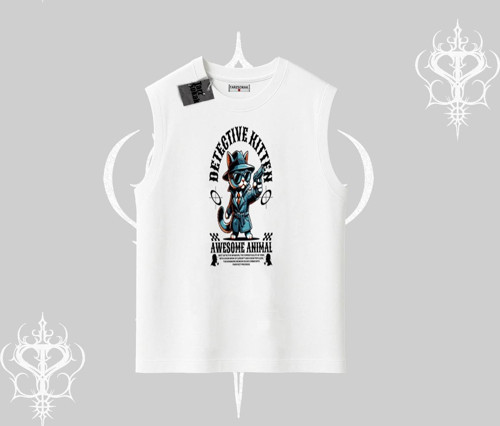 Detective Kitten Kedi Baskılı Kolsuz Tshirt