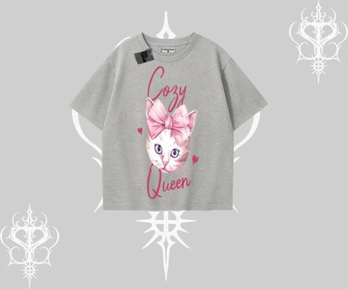 Cozy Queen Kedi Baskılı Oversize Tshirt