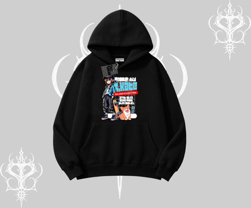 Kapşonlu Sweatshirt Anime Hiker Girl Balance Is Everything Baskılı