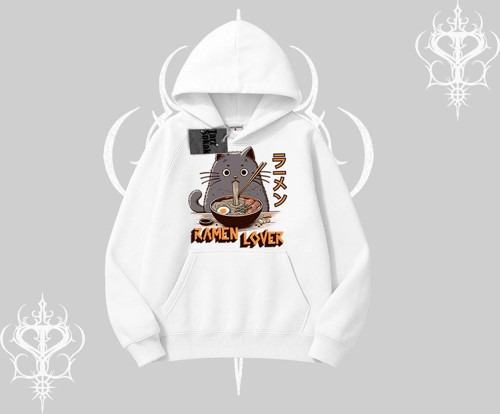 Kapşonlu Sweatshirt Ramen Lover Kedi Anime Baskılı
