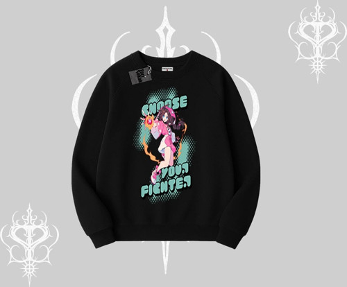 Biskilet Sweatshirt Oversize Anime Kız Desenli Japon Stil