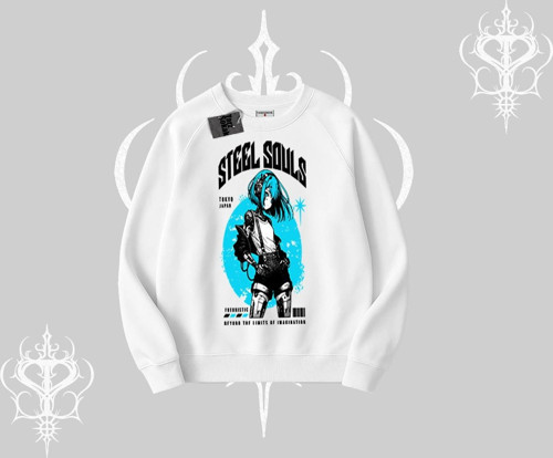 Biskilet Sweatshirt Anime Cyberpunk Kız Baskılı