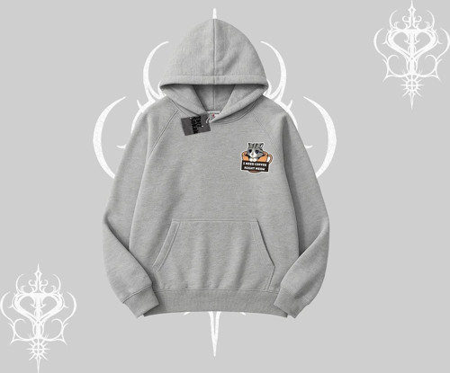 Need Coffee Right Meow Yazılı Kedi Baskılı Kapşonlu Sweatshirt