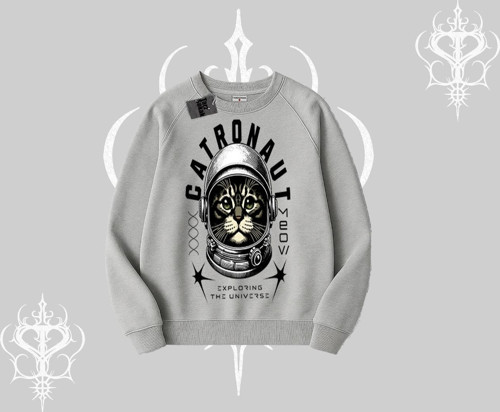 Stay Cool Kedi Baskılı Biskilet Sweatshirt