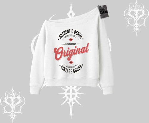 Kayık Yaka Sweatshirt Authentic Denim Original