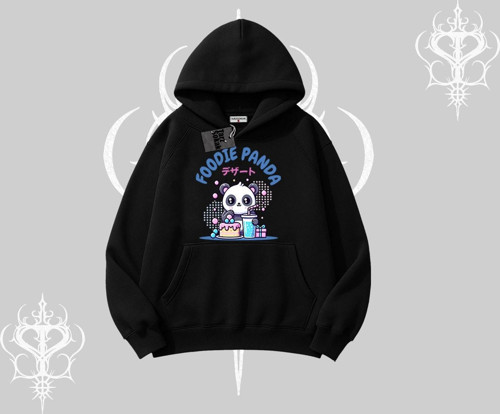 Kapşonlu Sweatshirt Foodie Panda Tatlı ve Sevimli Panda Baskılı