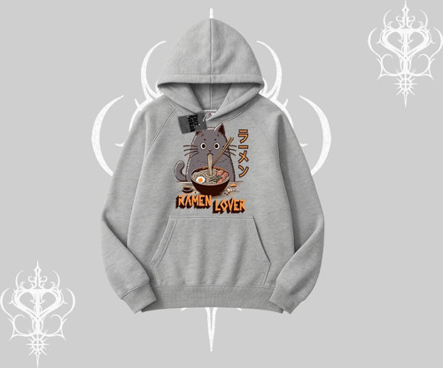 Kapşonlu Sweatshirt Ramen Lover Kedi Anime Baskılı