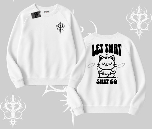 Meditasyon Yapan Kedi Baskılı Biskilet Sweatshirt
