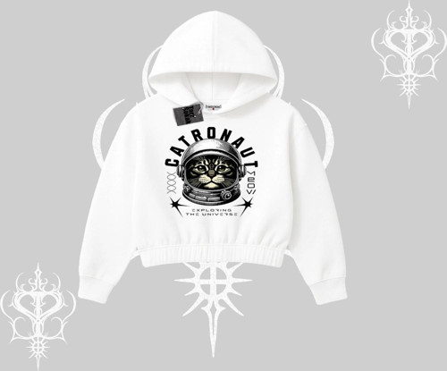 Stay Cool Kedi Baskılı Biskilet Sweatshirt