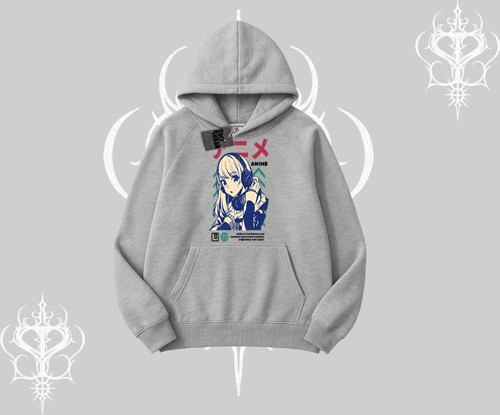 Kapşonlu Sweatshirt Anime Kız Desenli Japon Tarzı