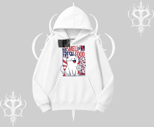 Smell of Fresh Food Kedi Baskılı Kapşonlu Sweatshirt