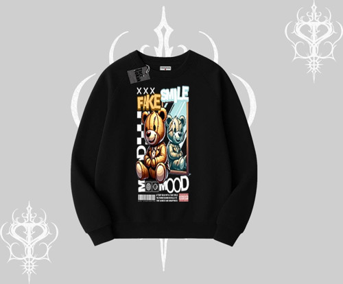 Biskilet Sweatshirt Fake Smile Mood Ayıcık Grafik Baskılı