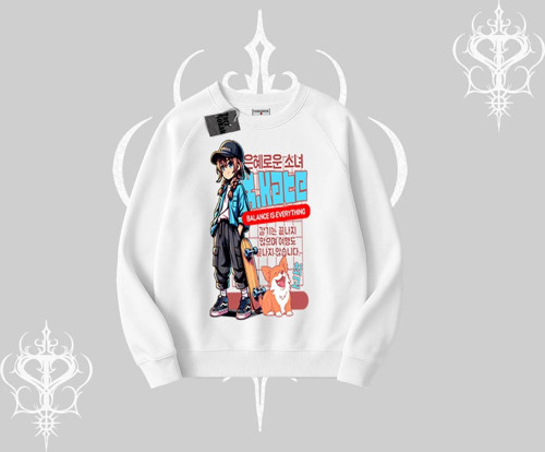 Biskilet Sweatshirt Anime Hiker Girl Balance Is Everything Baskılı