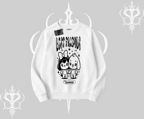 Biskilet Sweatshirt Best Friends Forever Baskılı Sevimli Tasarım