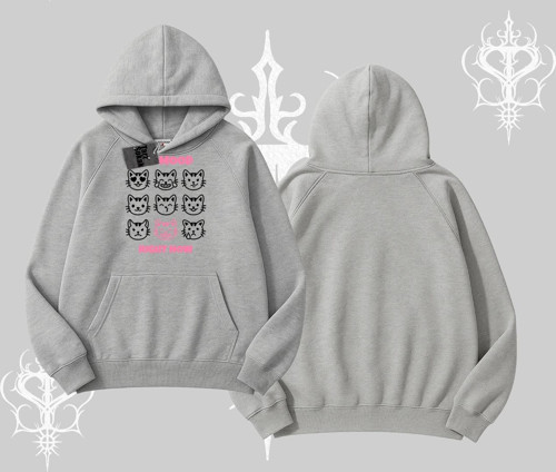 Kitti Sweet Mini Logo Baskılı Kapşonlu Crop Sweatshirt