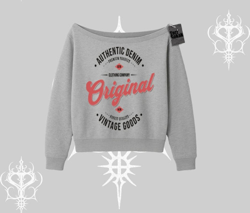Kayık Yaka Sweatshirt Authentic Denim Original