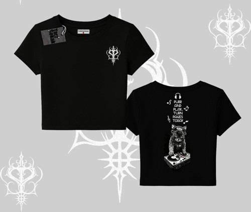 DJ Kedi Baskılı Müzik Temalı Babby Tee Tshirt