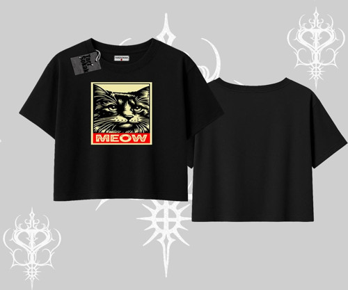 Candyland Yazılı Sevimli Kedi Baskılı Kayık Yaka Sweatshirt