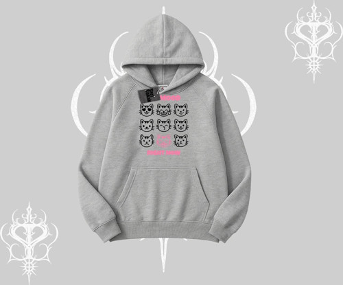 My Mood Right Now Yazılı Sevimli Kedi Kapşonlu Sweatshirt