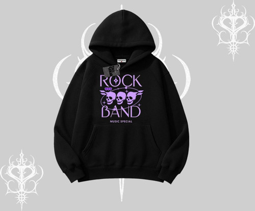 Kapşonlu Sweatshirt Rock Band Street Noise Culture