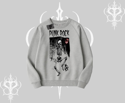 Biskilet Sweatshirt Punk Rock Chaos Skeleton Riot
