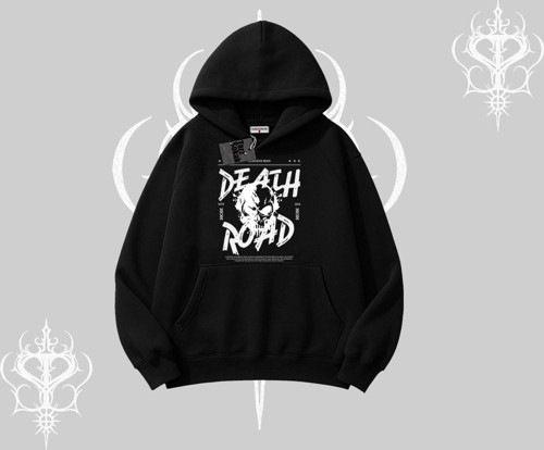 Kapşonlu Sweatshirt Death Road Memento Mori Street Manifest