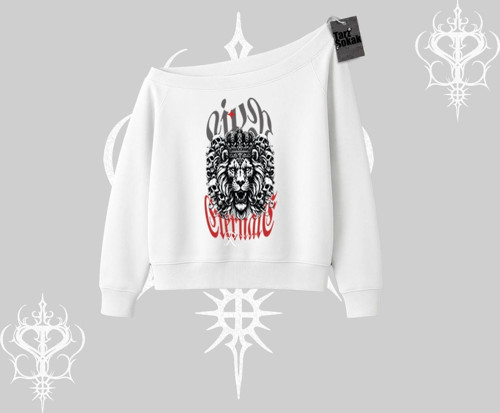 Kayık Yaka Sweatshirt Crowned Lion Rock Authority Myth