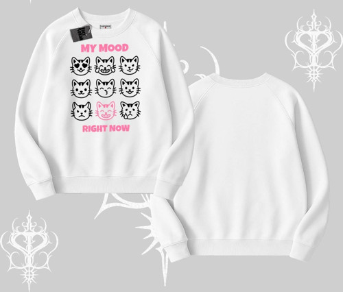 Kitti Sweet Mini Logo Baskılı Kayık Yaka Sweatshirt