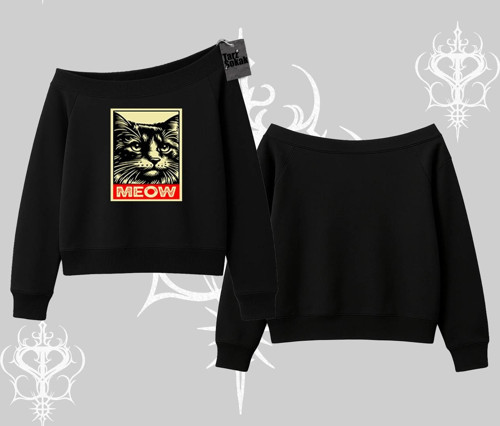Candyland Yazılı Sevimli Kedi Baskılı Kapşonlu Sweatshirt