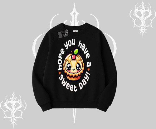 Sweet Day Cupcake Baskılı Biskilet Sweatshirt