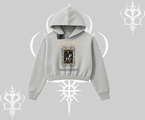 Kapşonlu Crop Sweatshirt Horseman’s Skull Dark Relic Street Legacy