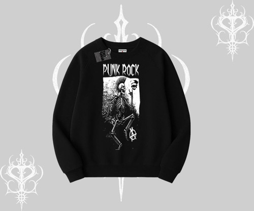 Biskilet Sweatshirt Punk Rock Chaos Skeleton Riot