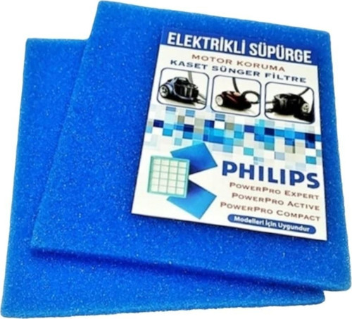 Philips İle Uyumlu FC 9532 PowerPro Active Elektrikli Süpürge Sünger Filtre 2 li