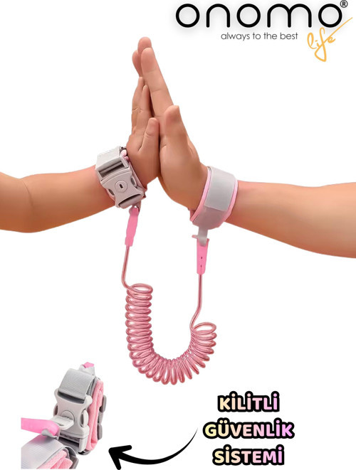 Life Pembe Kilitli Çocuk Bebek Kaybolma Önleyici Yürüyüş Emniyet Kemeri Anne Bileklik Kelepçesi