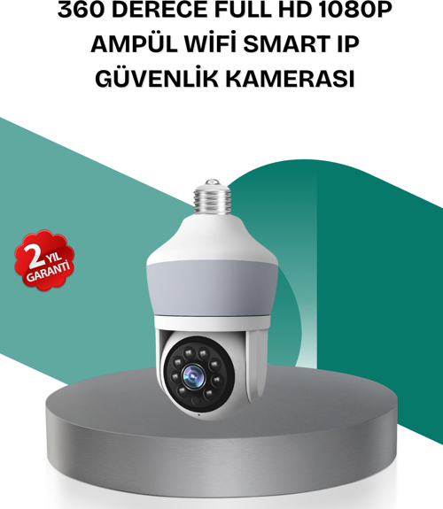 Kablosuz 360° Döner Başlıklı Full HD Güvenlik Kamerası