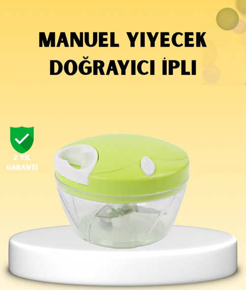 Manuel Yiyecek Doğrayıcı İpli Hızlı Pratik Sebze Kıyıcı