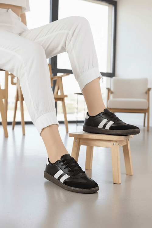 Unisex Kadın Erkek Şeritli Rahat Taban Günlük Sneaker Spor Ayakkabı