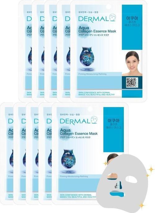 10'lu Aqua &Kolajen Özlü Tek Kullanımlık Cilt Bakım Maskeleri