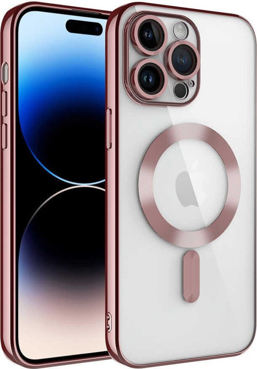 iPhone 14 Pro Max Uyumlu Kamera Korumalı Magsafe Wireless Şarj Özellikli MSRA Demre Kılıf-Rose