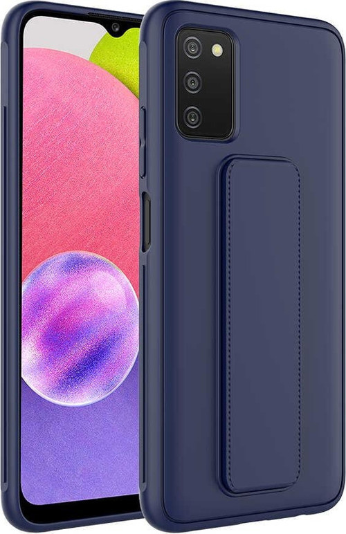 Galaxy A03S Kılıf MSRA Qstand Kapak - Lacivert